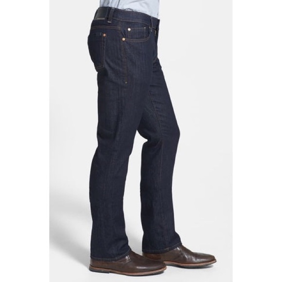 Fidelity Denim Men’s Impala Stretch Dark Blue Town Rinse Straight Leg Jeans EUC - Picture 2 of 9